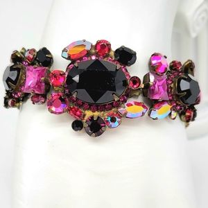 Sorrelli Garnet + Red Aurora Borealis Swarovski Crystal Statement Bracelet